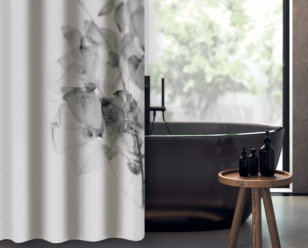 1728030123000 Κουρτίνα Μπάνιου 180×200 Αδιάβροχη Saint Clair Des 118 Grey - Image 1