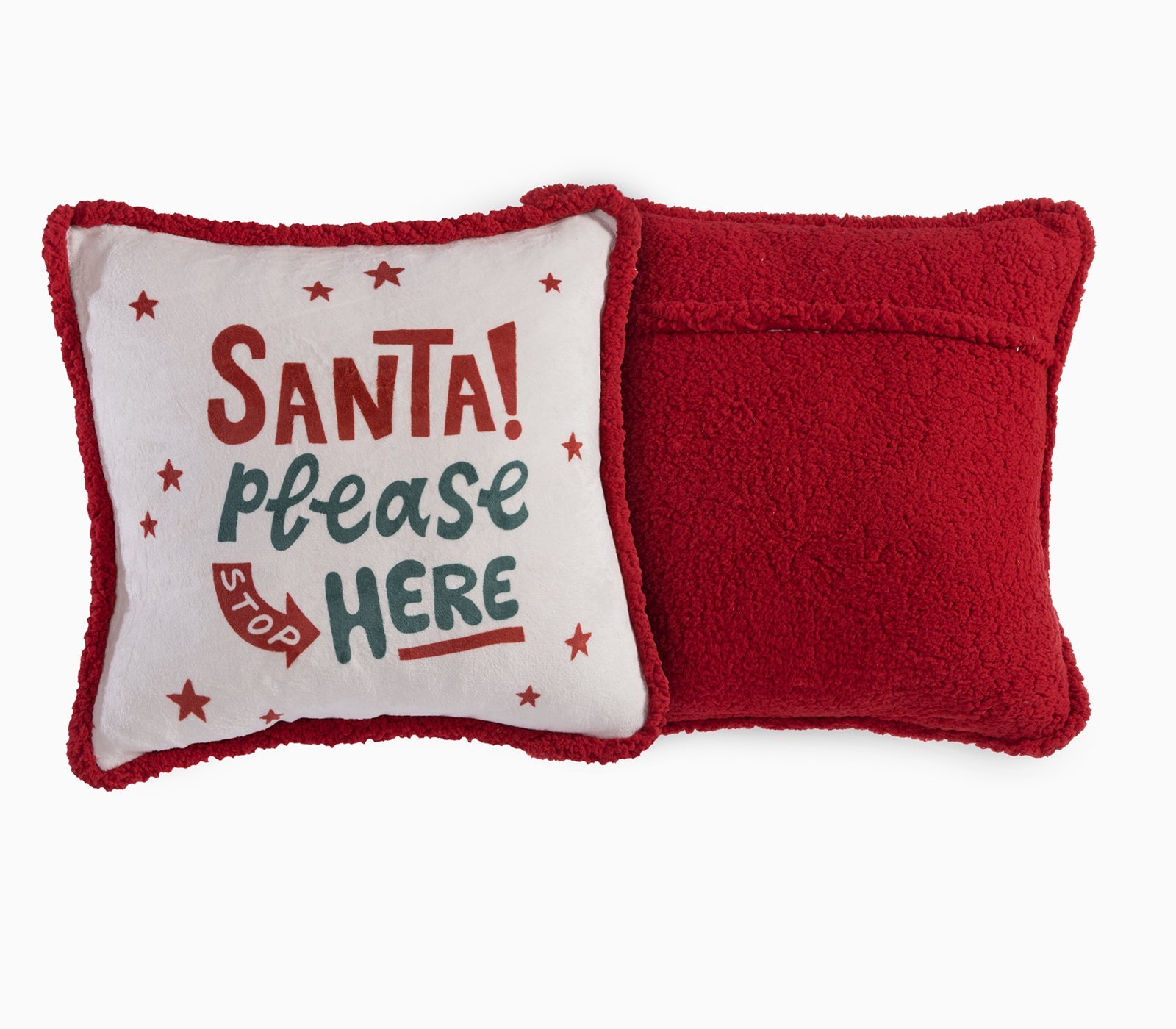 033951-1 Χριστουγεννιάτικο Μαξιλάρι 50×50 Nef Nef Sant Please Ecru-Red - Image 1