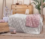 Βρεφική Κουβέρτα Βελουτέ Κούνιας 100×140 Nef Nef Clouds Pink - Image 3