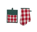 Σετ Πιάστρα & Γάντι Κουζίνας Nef Nef Santa Please Red