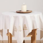 Χριστουγεννιάτικο Τραπεζομάντηλο 100×100 Nef Nef Gold Trees White