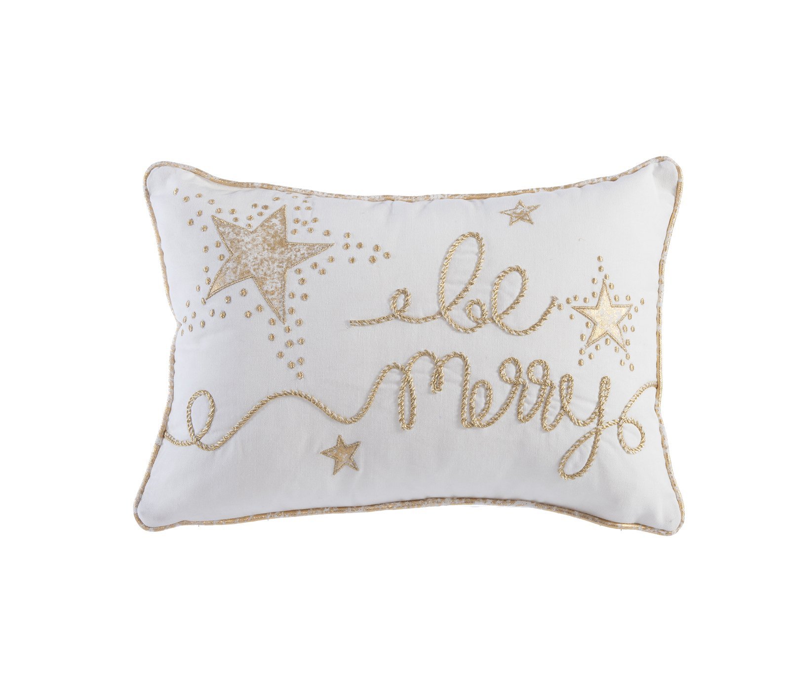 034609-1 Χριστουγεννιάτικο Μαξιλάρι 30×45 Nef Nef Gold Star White - Image 1
