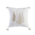 Χριστουγεννιάτικο Μαξιλάρι 45×45 Nef Nef Gold Trees White