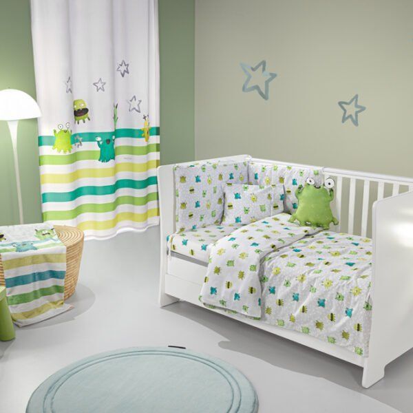 Σετ Σεντόνια Κούνιας 115×170 Saint Clair Monsters Lime