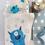 Πάπλωμα Μονό 160×220 Saint Clair Suede Sc Monsters Blue