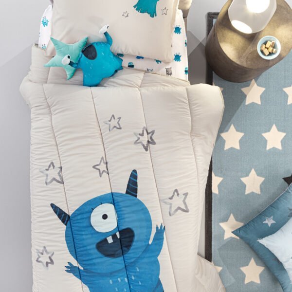 Πάπλωμα Μονό 160×220 Saint Clair Suede Sc Monsters Blue