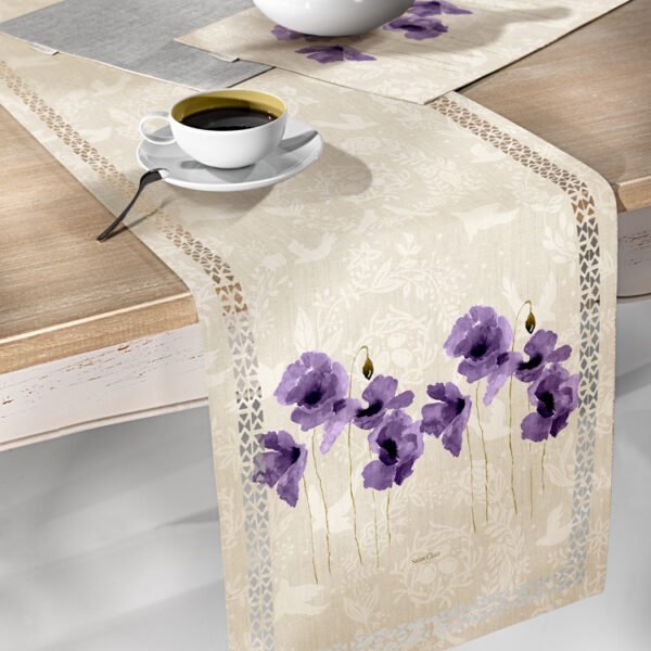 Runner Δυο Όψεων 40×160 Saint Clair Laser Cut 11 Purple