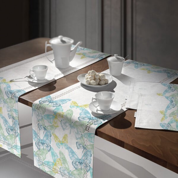 Runner Δυο Όψεων 40×160 Saint Clair Laser Cut 2037 Aqua