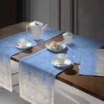 Runner Δυο Όψεων 40×160 Saint Clair Laser Cut 2040 Blue Jean-Beige