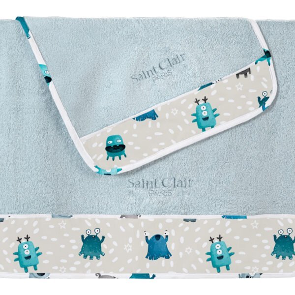 Σετ Πετσέτες Παιδικές 2 Τεμαχίων Saint Clair Monsters Blue