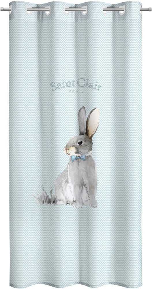 1752030223012 Παιδική Κουρτίνα Με Τρουκς 160×240 Saint Clair Lapin Blue Soft-Touch - Image 1
