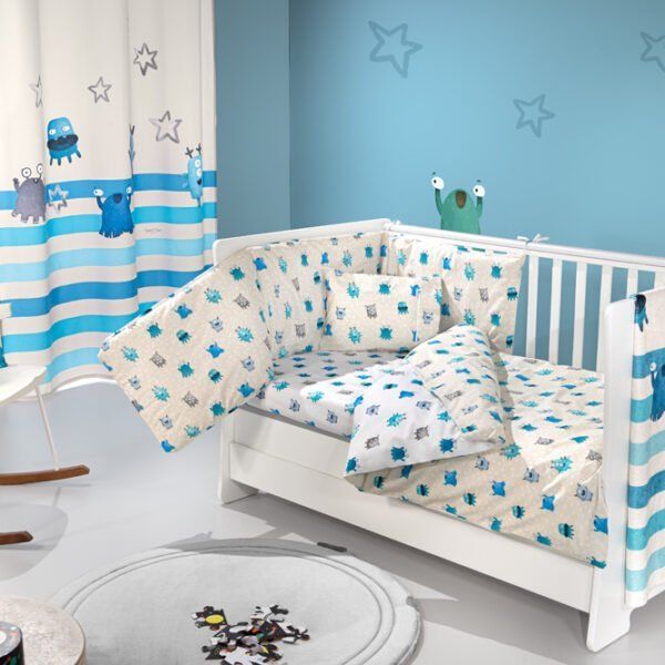 Σετ Προίκας Κούνιας 3 τεμαχίων Saint Clair Monsters Blue