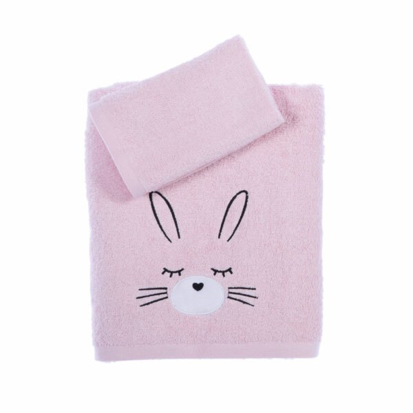 Σετ Πετσέτες Παιδικές 2 Τεμαχίων Nef Nef I Love Bunnies Pink