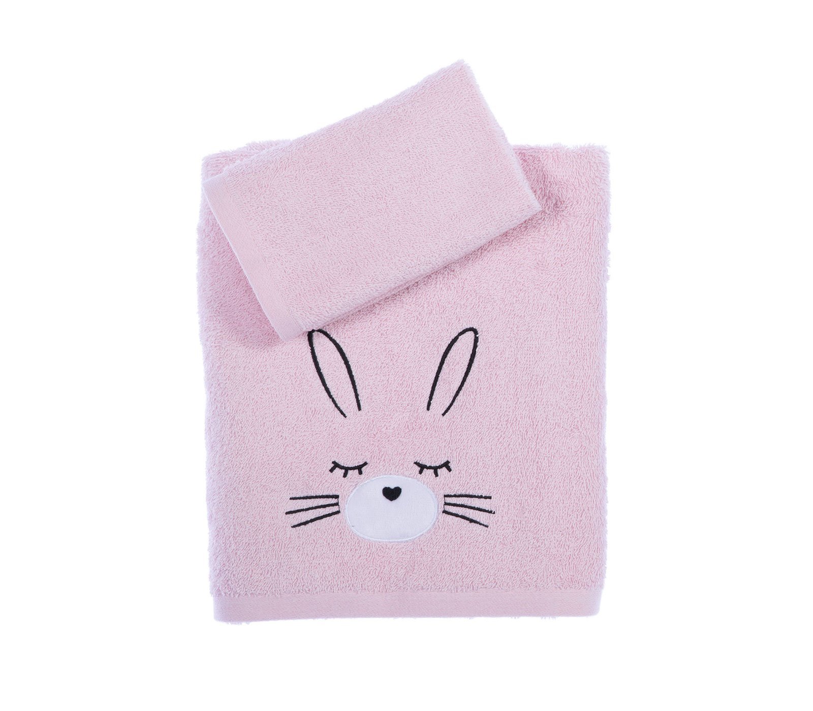 5205495562384 Σετ Πετσέτες Παιδικές 2 Τεμαχίων Nef Nef I Love Bunnies Pink - Image 1