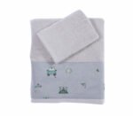 Σετ Πετσέτες Παιδικές 2 Τεμαχίων Nef Nef Green Car Grey