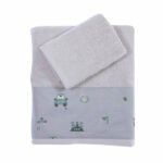 Σετ Πετσέτες Παιδικές 2 Τεμαχίων Nef Nef Green Car Grey