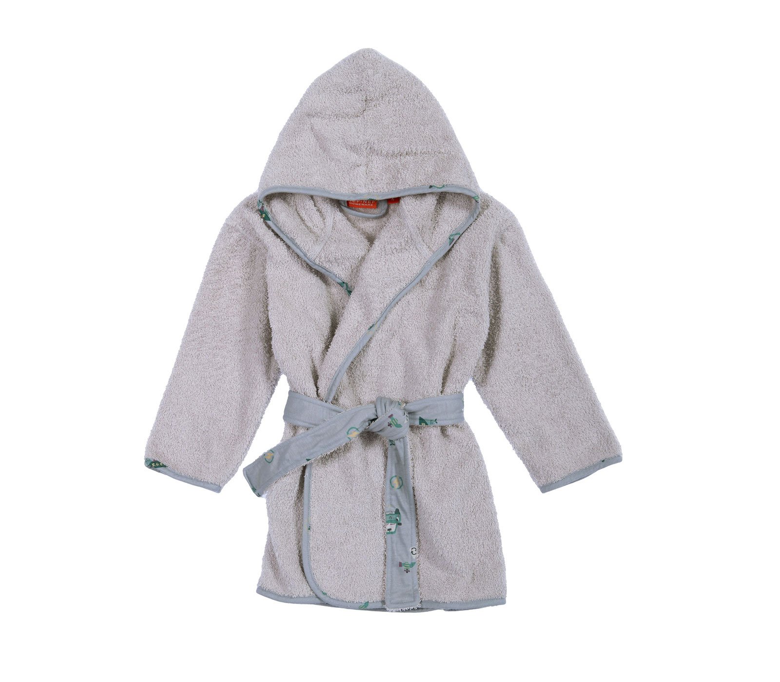 5205495562483 Βρεφικό Μπουρνούζι 0-2 Ετών Nef Nef Green Car Grey - Image 1
