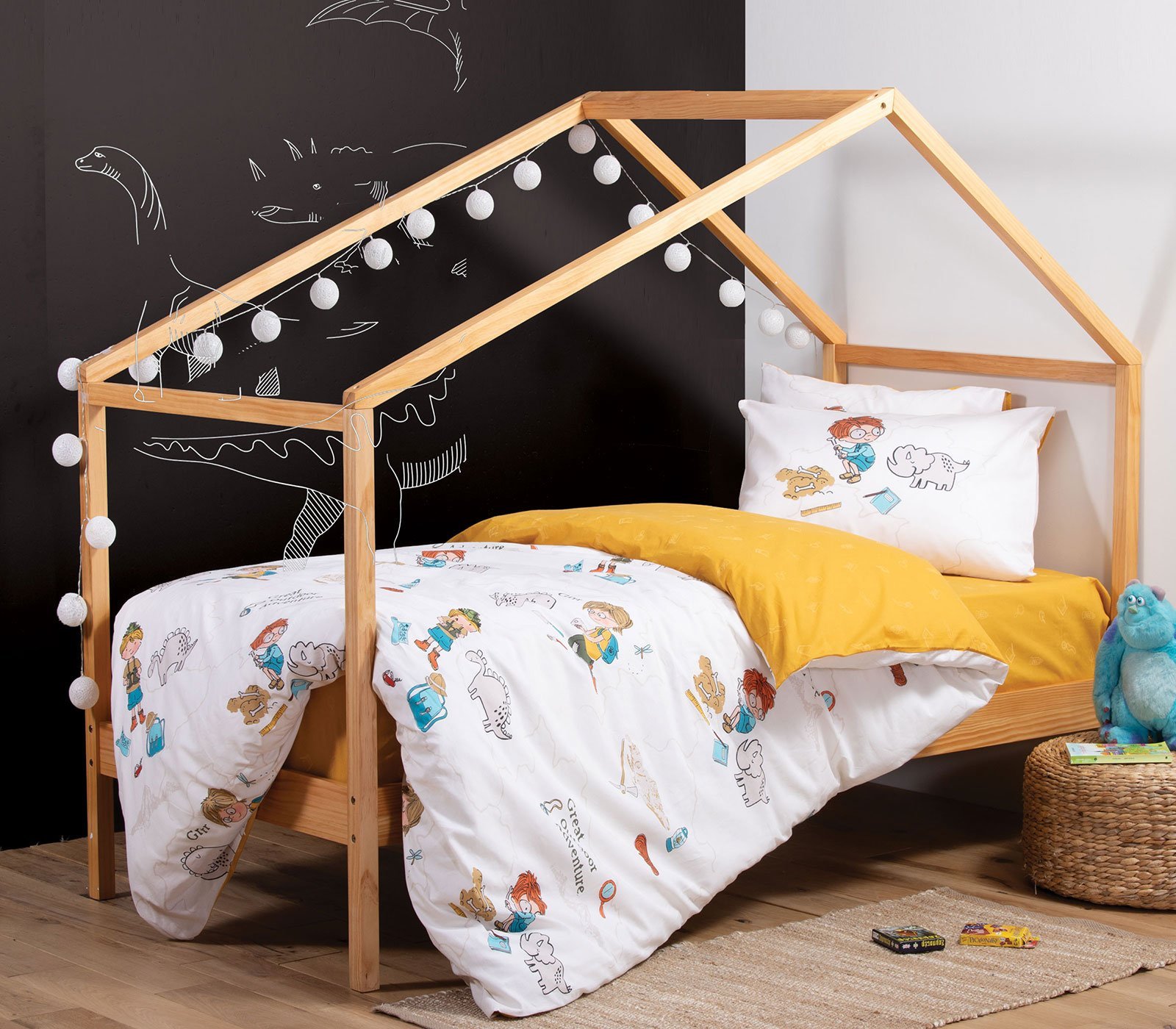 5205495566658 Σετ Παπλωματοθήκη Μονή 160×240 Nef Nef Wild Bones Ecru - Image 1