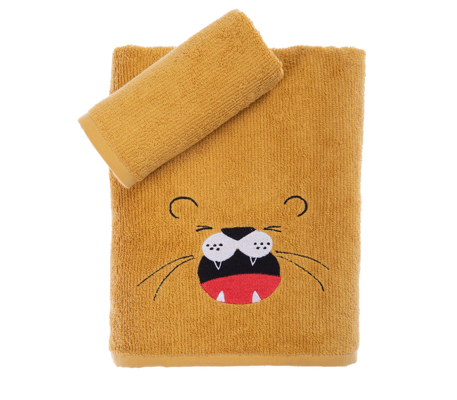 5205495569048 Σετ Πετσέτες Παιδικές 2 Τεμαχίων Nef Nef Angry Lion Gold - Image 1