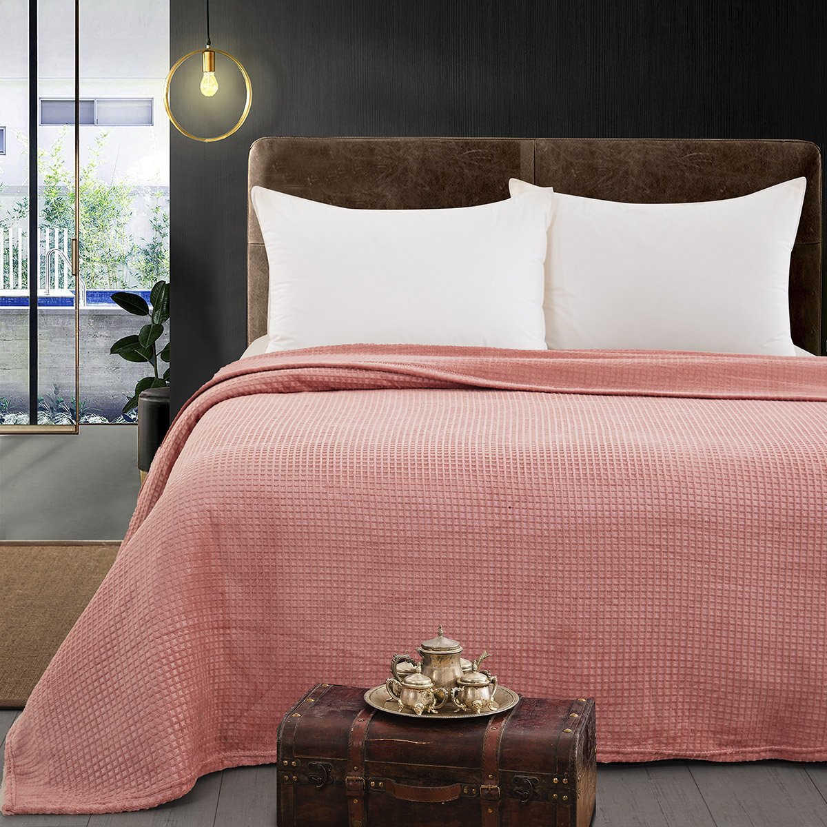 11551 Κουβέρτα μονόχρωμη μονή Fleece Art 11551 160x220 Ροδακινί Beauty Home - Image 1