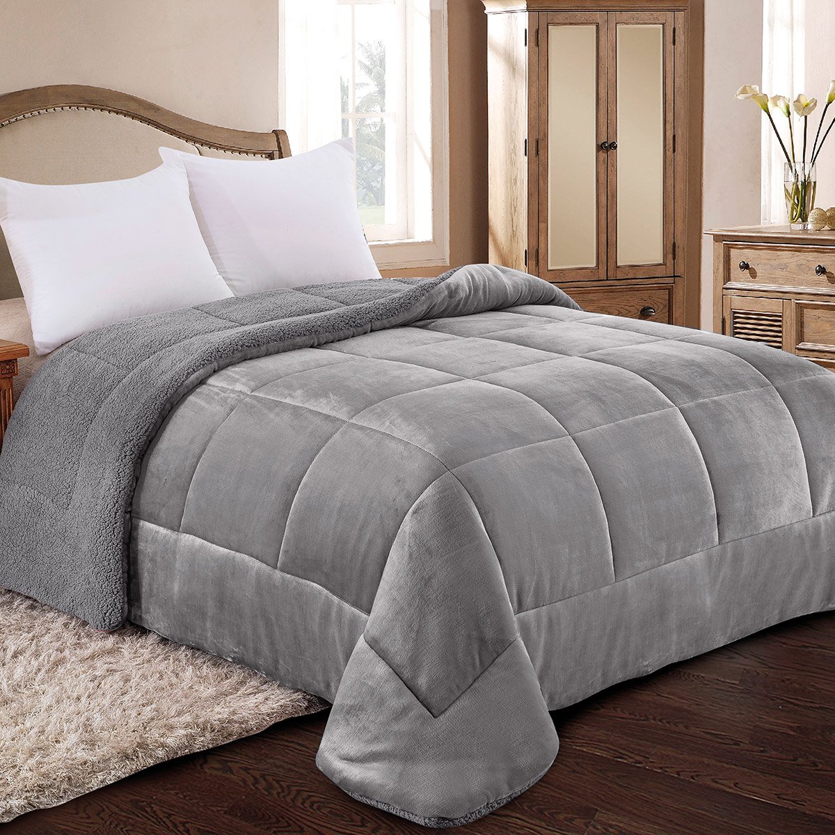 805_GREY-1200x1200 ΚΟΥΒΕΡΤΟΠΑΠΛΩΜΑ ΥΠΕΡΔΙΠΛΟ 220X240 ADAM HOME (805) GREY - Image 1