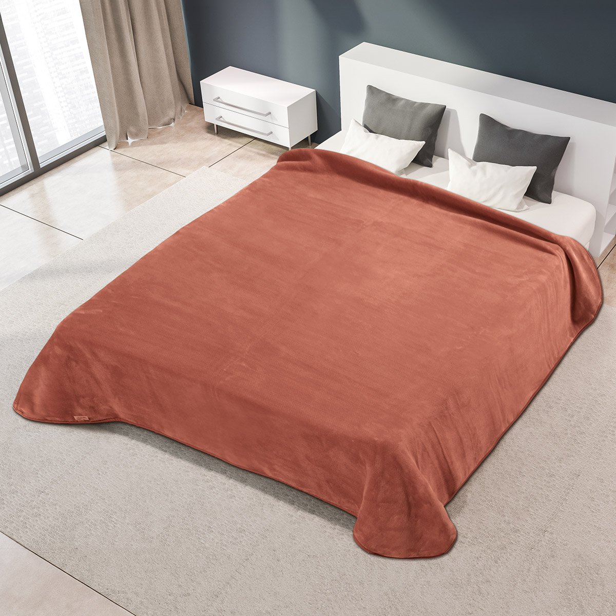 plain-ceramello-1200x1200 Κουβέρτα Βελουτέ Υπέρδιπλη 220×240 Belpla Ster Plain CARAMELLO(2) - Image 1