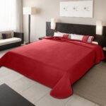 Κουβέρτα Βελουτέ 160×220 Μονή Belpla Ster Plain RED(34)