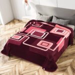 Κουβέρτα Βελουτέ Υπέρδιπλη 220×240 Belpla Ster 271 GRANATE