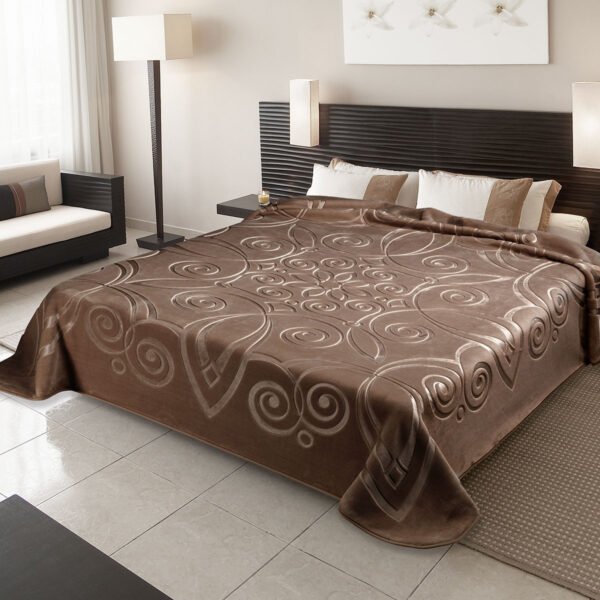 Κουβέρτα Βελουτέ Υπέρδιπλη 220×240 Belpla Ster 516 VISON(7)