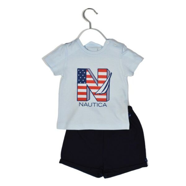 Design 11 Σετ T-Shirt & Shorts Jersey Light Blue / Navy 68cm 3-6 μηνών