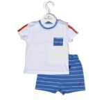 Σετ T-Shirt & Shorts Jersey Organic Design 11 Μπλε Ριγέ 68cm