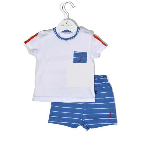 Σετ T-Shirt & Shorts Jersey Organic Design 11 Μπλε Ριγέ 68cm
