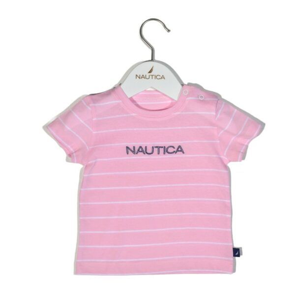 T-Shirt Jersey Organic Design 12  Ροζ Ριγέ 74cm 6-9 μηνών