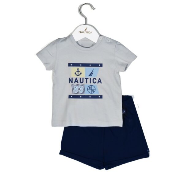 Design 15 Σετ T-Shirt & Shorts Jersey Grey/Navy 68cm 3-6 μηνών