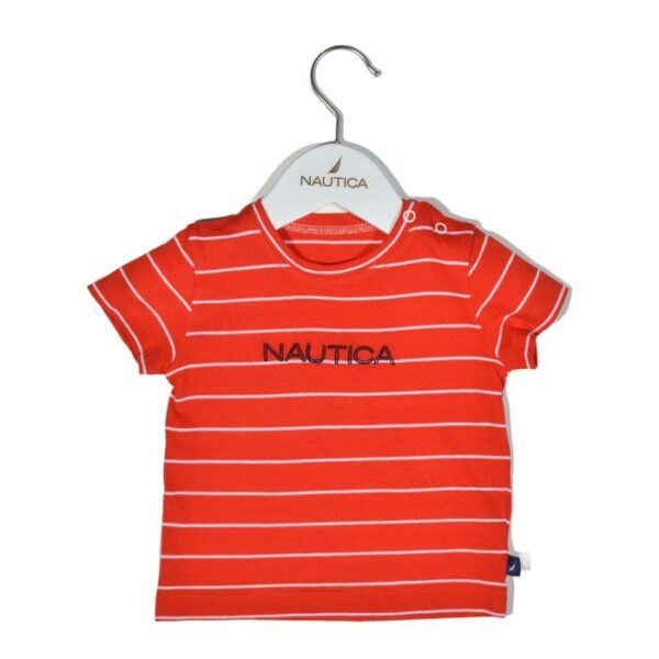 T-Shirt Jersey Organic Design 16 Κόκκινο Ριγέ 74cm 6-9 μηνών