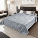 Κουβέρτα Βελουτέ Υπέρδιπλη 220×240 Belpla Ster 516 GREY(51)
