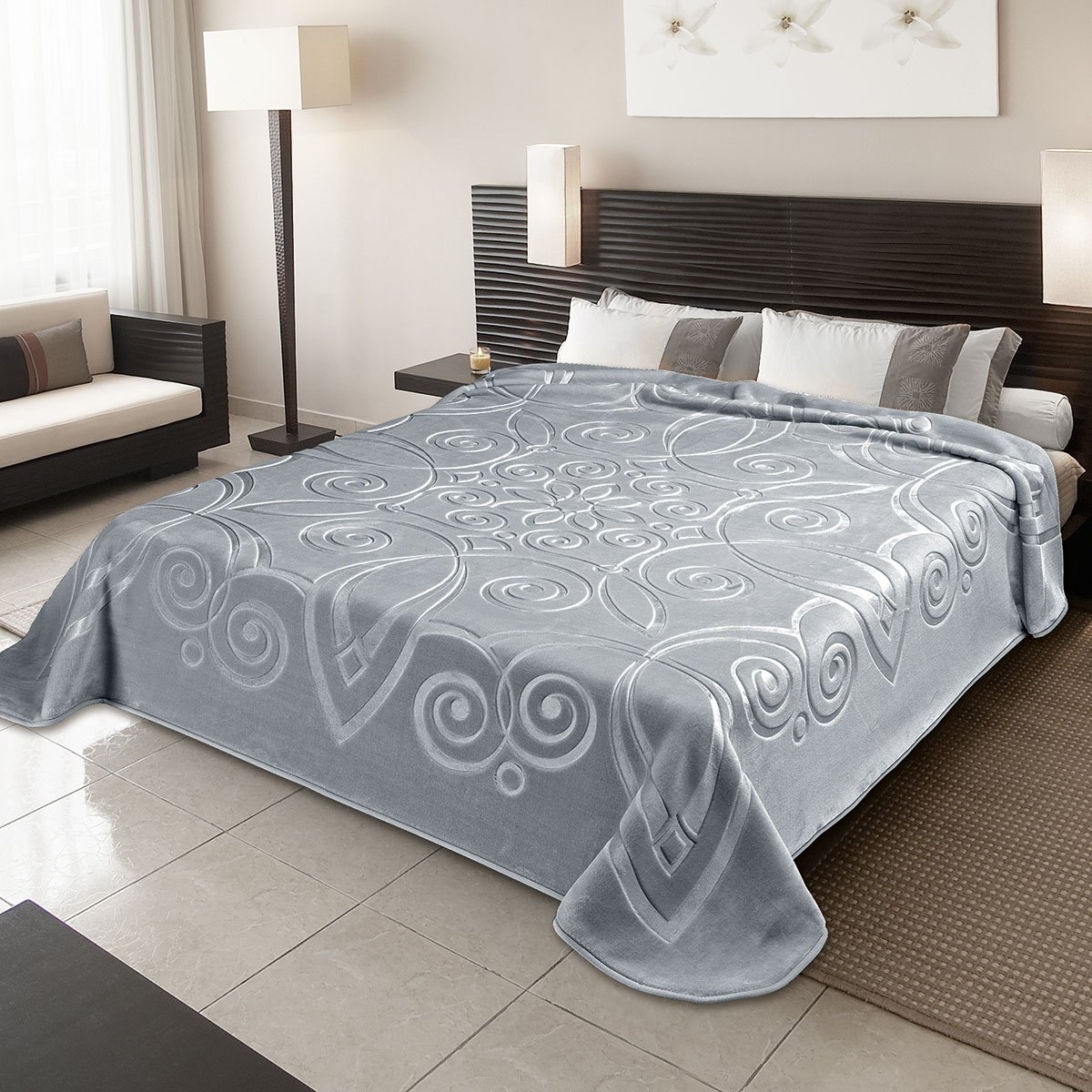 ster_516-51-grey-1200x1200 Κουβέρτα Βελουτέ Υπέρδιπλη 220×240 Belpla Ster 516 GREY(51) - Image 1