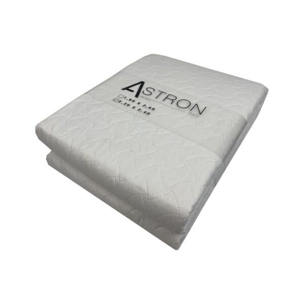 Κουβερλί Ξενοδοχείου Ultrasonic Μόνο 160x240 Λευκό Ριγέ Astron Italy