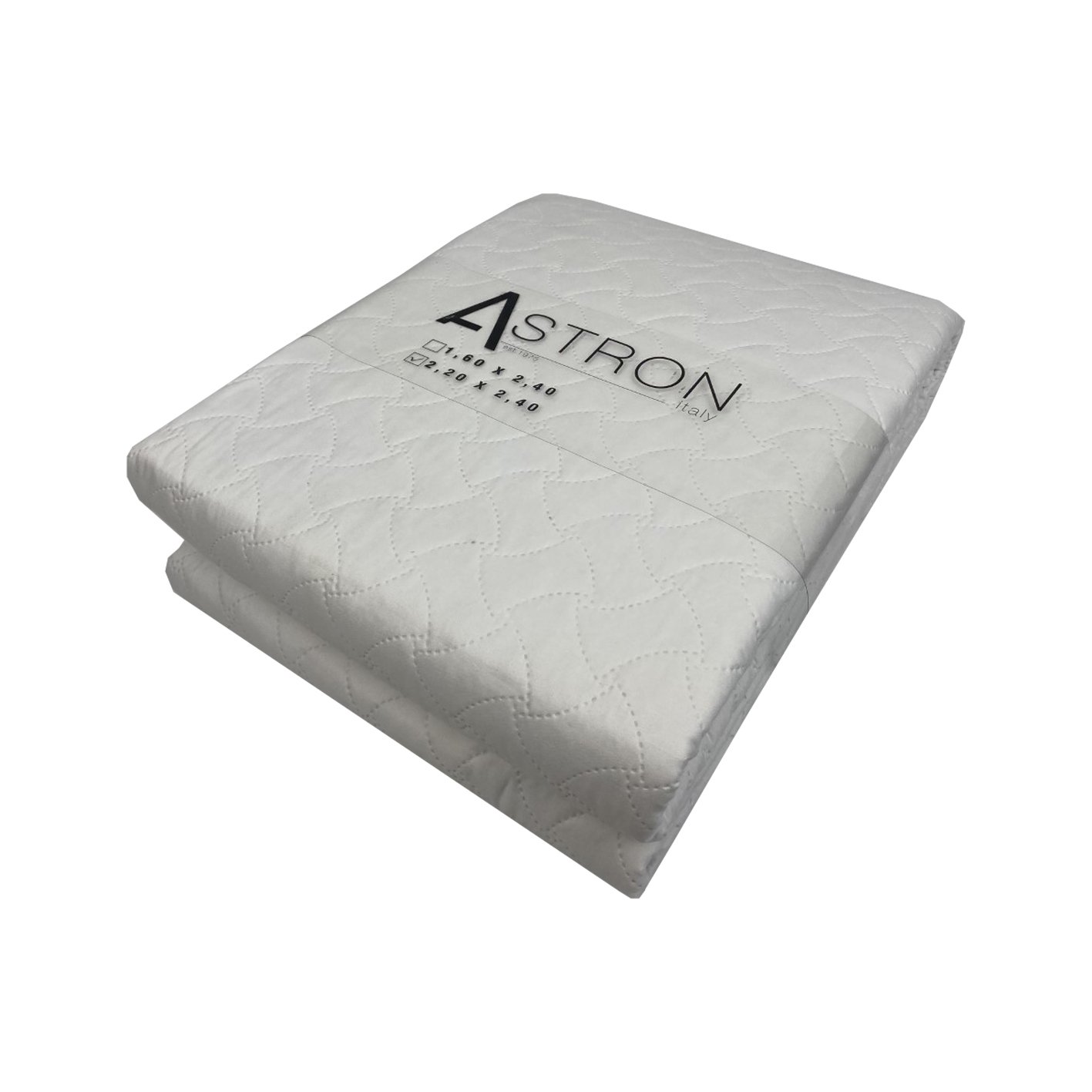 3102 Κουβερλί Ξενοδοχείου Ultrasonic Μόνο 160x240 Λευκό Ριγέ Astron Italy - Image 1