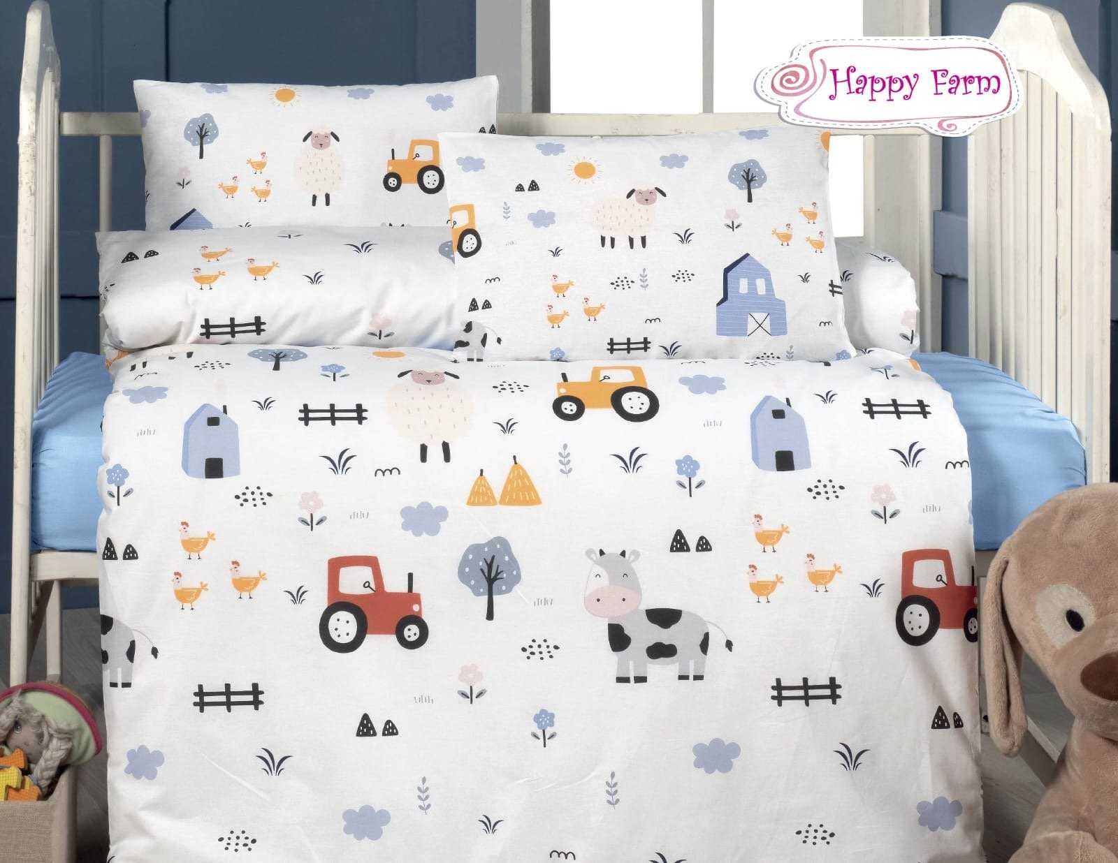 5601 Σετ σεντόνια βρεφικά Art 5601 100x150 Γαλάζιο Beauty Home - Image 1