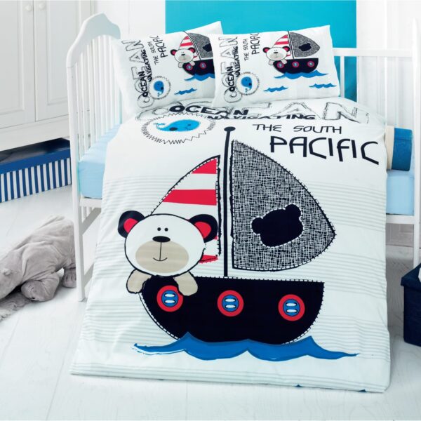 Σετ σεντόνια βρεφικά Art 5606 100x150 Μπλε   Beauty Home