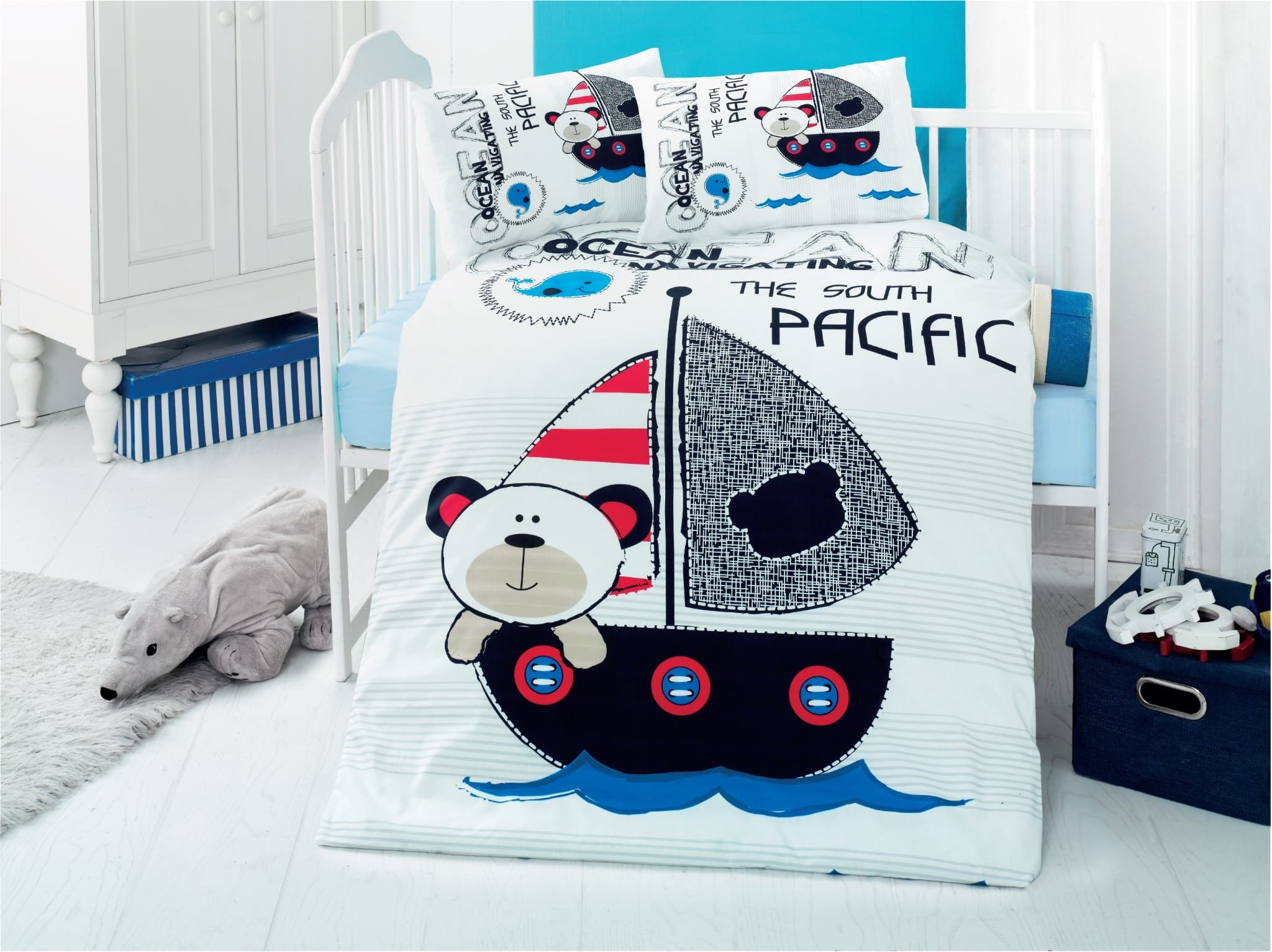 5606 Σετ σεντόνια βρεφικά Art 5606 100x150 Μπλε Beauty Home - Image 1