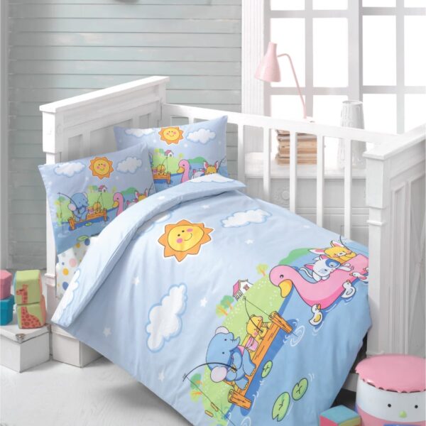 Σετ σεντόνια βρεφικά Art 5610 100x150 Γαλάζιο   Beauty Home