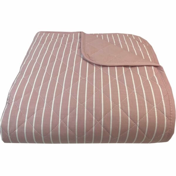 Κουβερλι Υπέρδιπλα 220x240 Stripe Dusty Rose Astron Italy