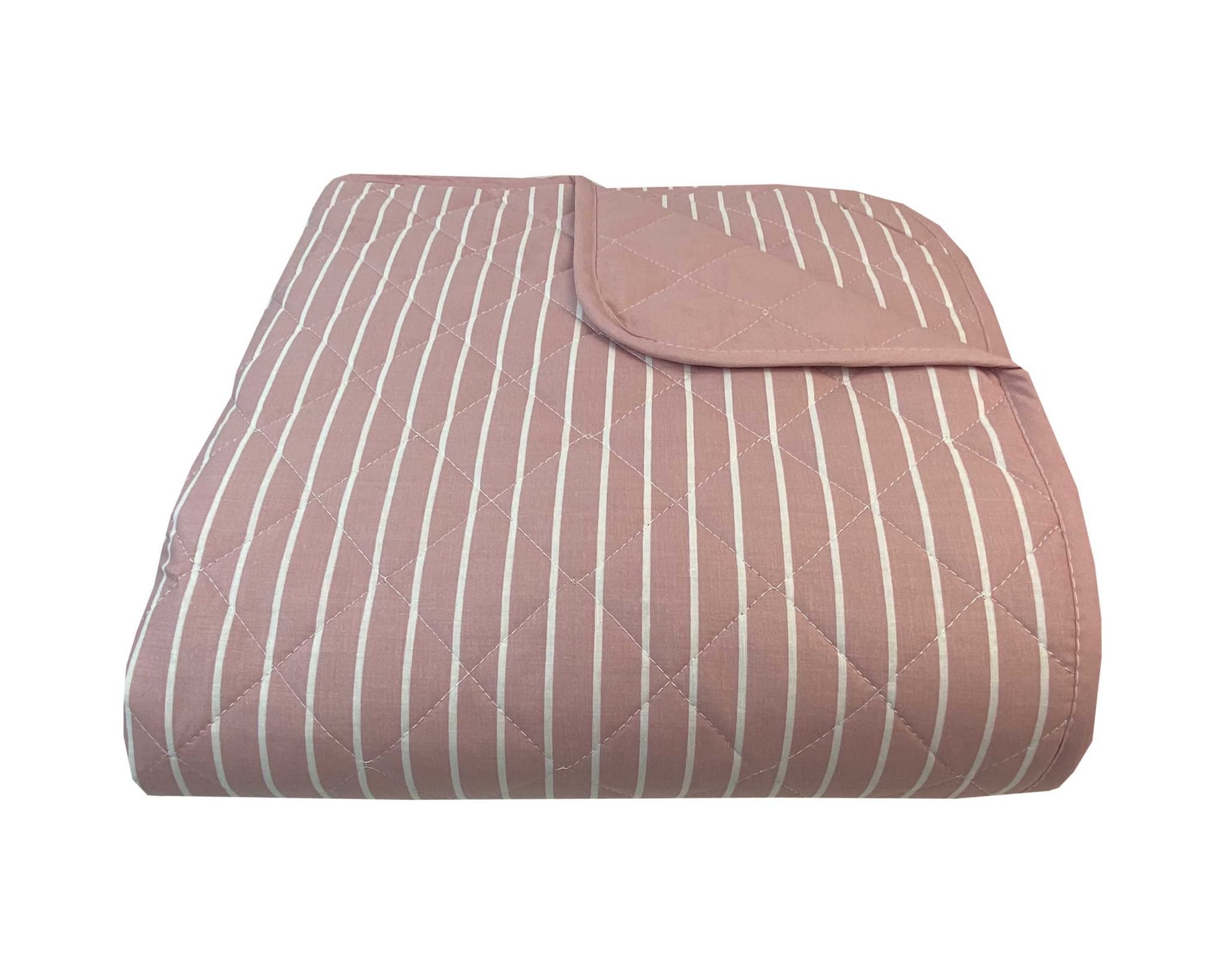 8438-scaled Κουβερλι Υπέρδιπλα 220x240 Stripe Dusty Rose Astron Italy - Image 1