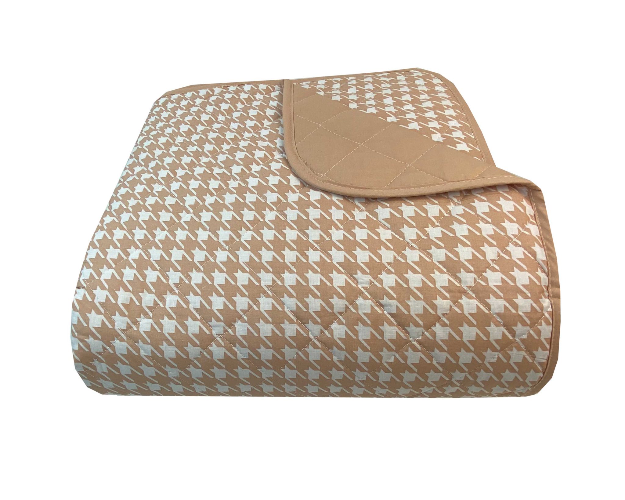 8444-scaled Κουβερλι Υπέρδιπλα 220x240 Pied De Poule Beige Astron Italy - Image 1