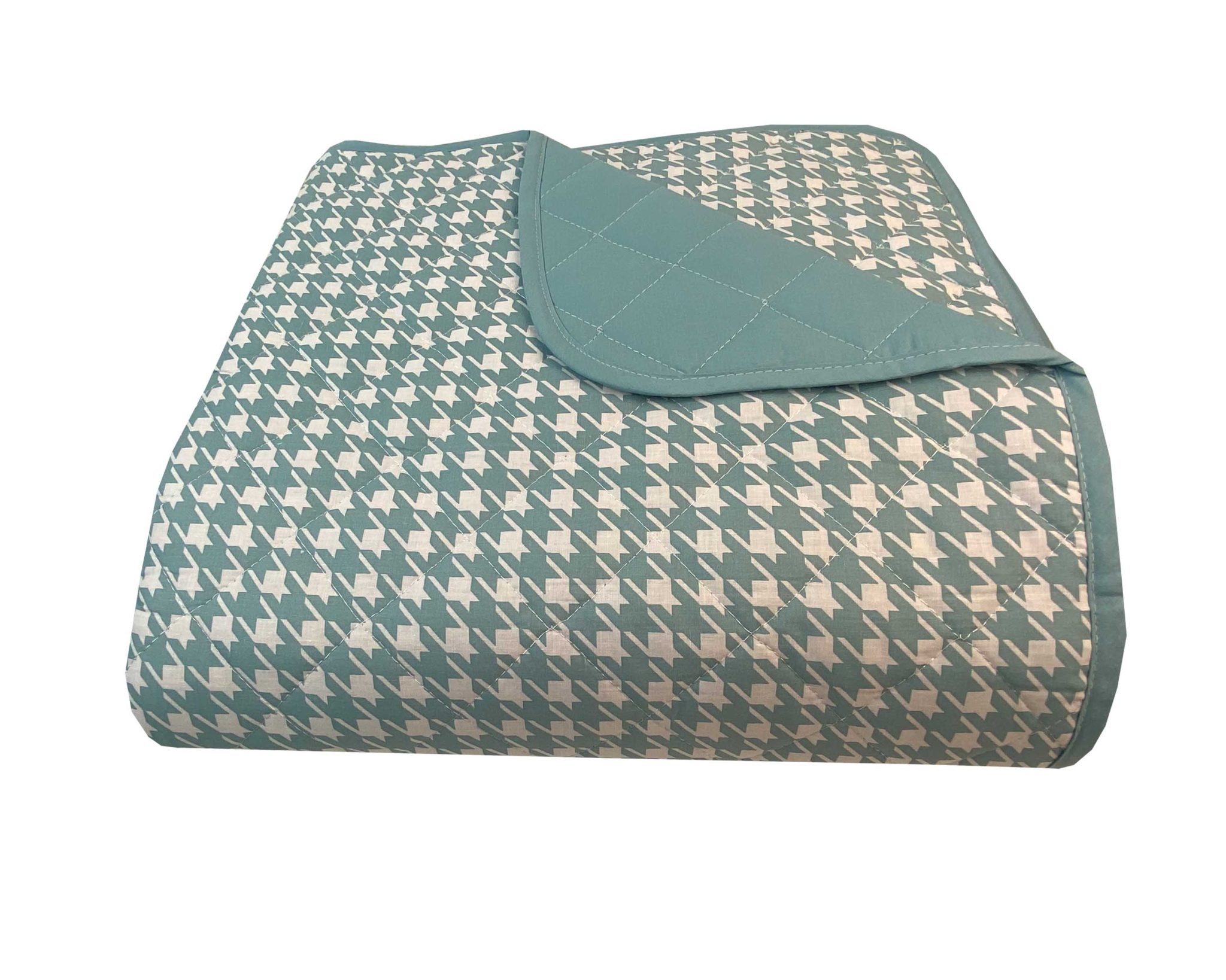 8445-scaled Κουβερλι Υπέρδιπλα 220x240 Pied De Poule Petrol Astron Italy - Image 1