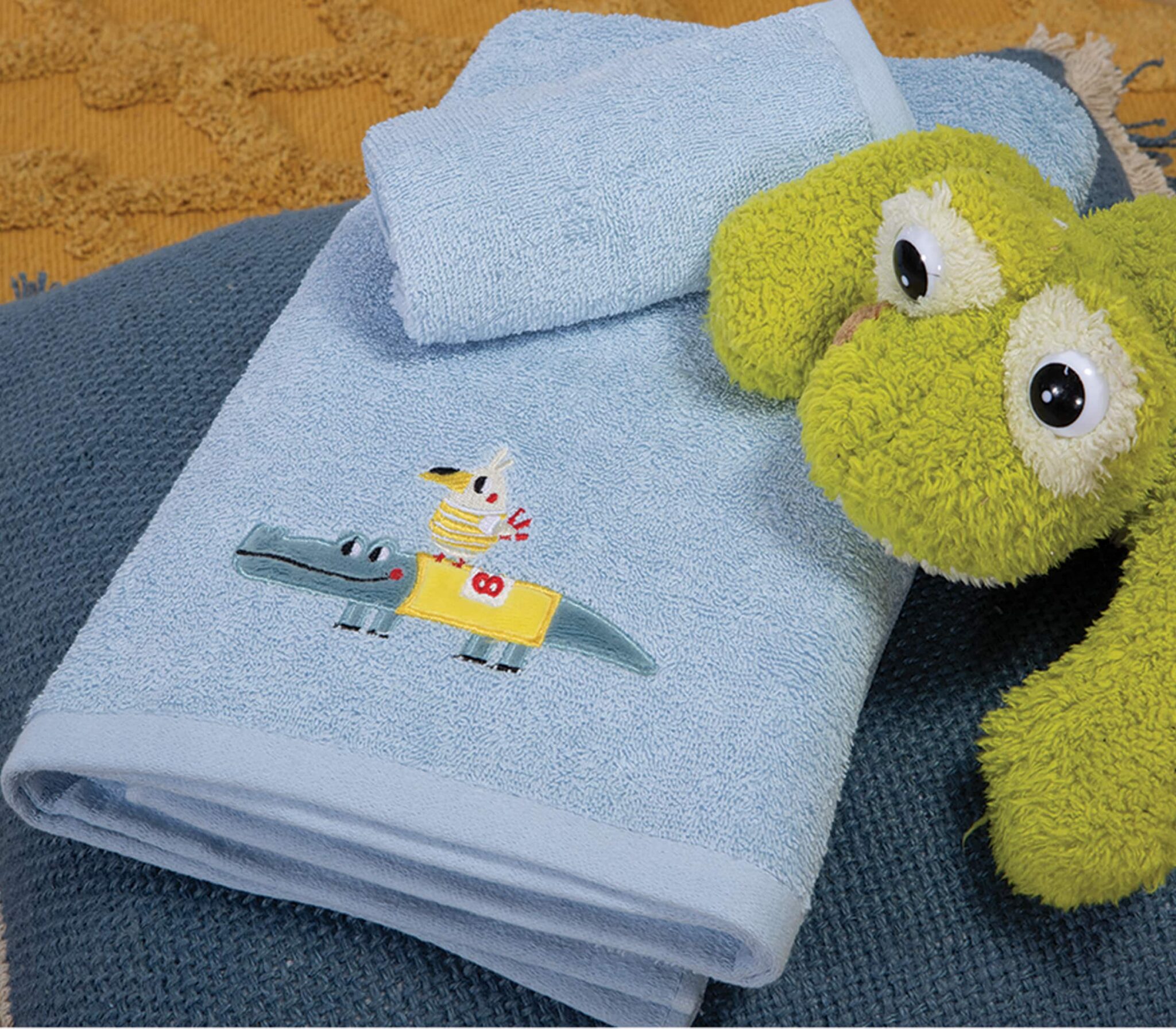 035137-1-scaled Σετ Πετσέτες Παιδικές 2 Τεμαχίων Nef Nef Funtastic L.blue - Image 1