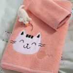 Σετ Πετσέτες Παιδικές 2 Τεμαχίων Nef Nef Cats Game Appricot