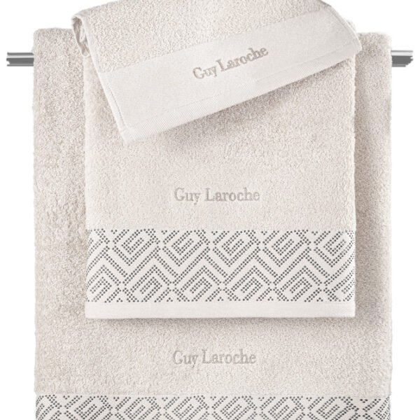 Σετ Πετσέτες 3 Τεμαχίων Guy Laroche Emblem Ivory